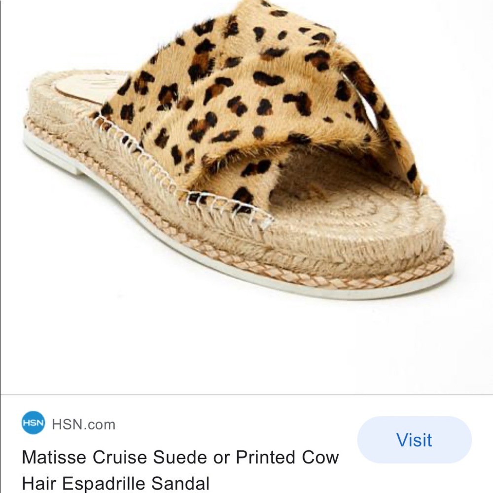 Matisse cow hair leopard espadrilles. Size 9.